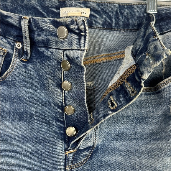 Good American Good Curve Exposed Button High Rise Straight Leg Jean Stretch 6/28 - Picture 8 of 16